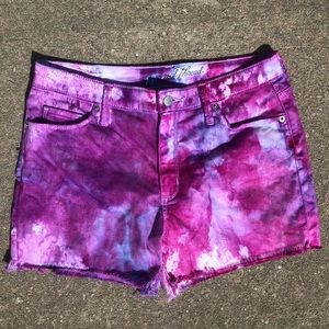 Hand Dyed High Rise Denim Shorts